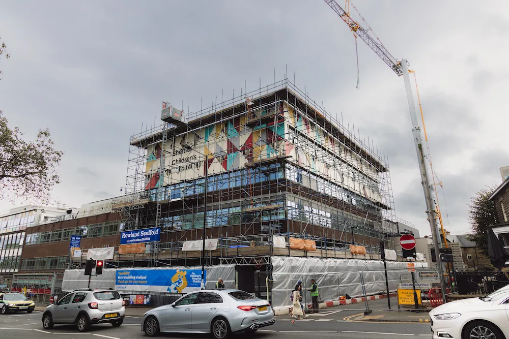 Sheffield Childrens hospital scaffolding